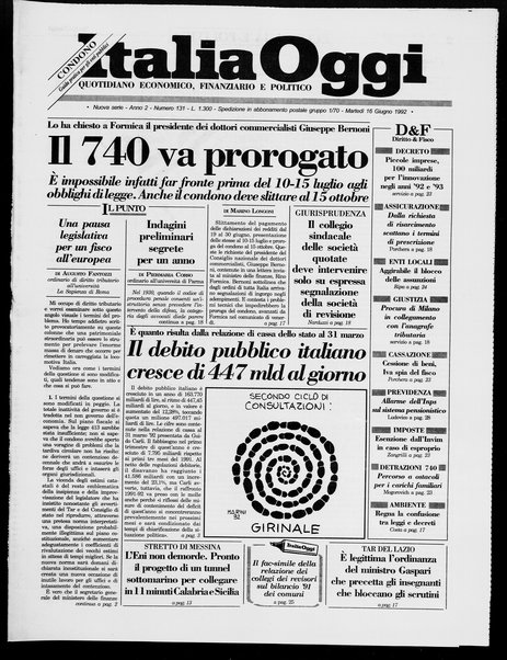 Italia oggi : quotidiano di economia finanza e politica